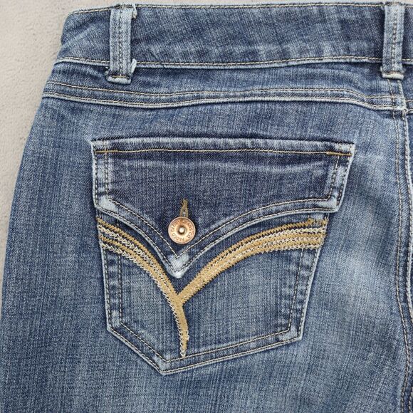 Faded Glory Pants Womens 34 Blue Below Waist Stretch Boot Cut Jeans Bottoms - Picture 13 of 16